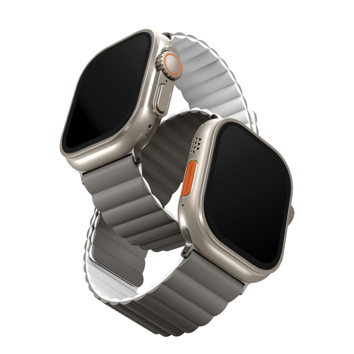 Uniq Apple Watch Ultra 49mm Revix Reversible Manyetik Kordon - Gri-Beyaz